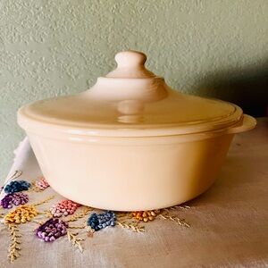 Vintage Fire-King Ivory Milk Glass Casserole Lid Oven Anchor Hocking 1940s–50s